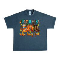Midnight Navy Just a girl who loves Fall Urban Heavy Tee - RanaPortraitStore