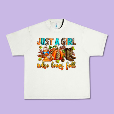 Just A Girl Who Loves Fall Urban Heavy Tee Designed By Ranaportraitstore