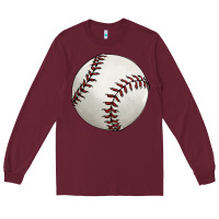 Burgundy baseball ball Long Sleeve Tee - FaDigitalArtStudio