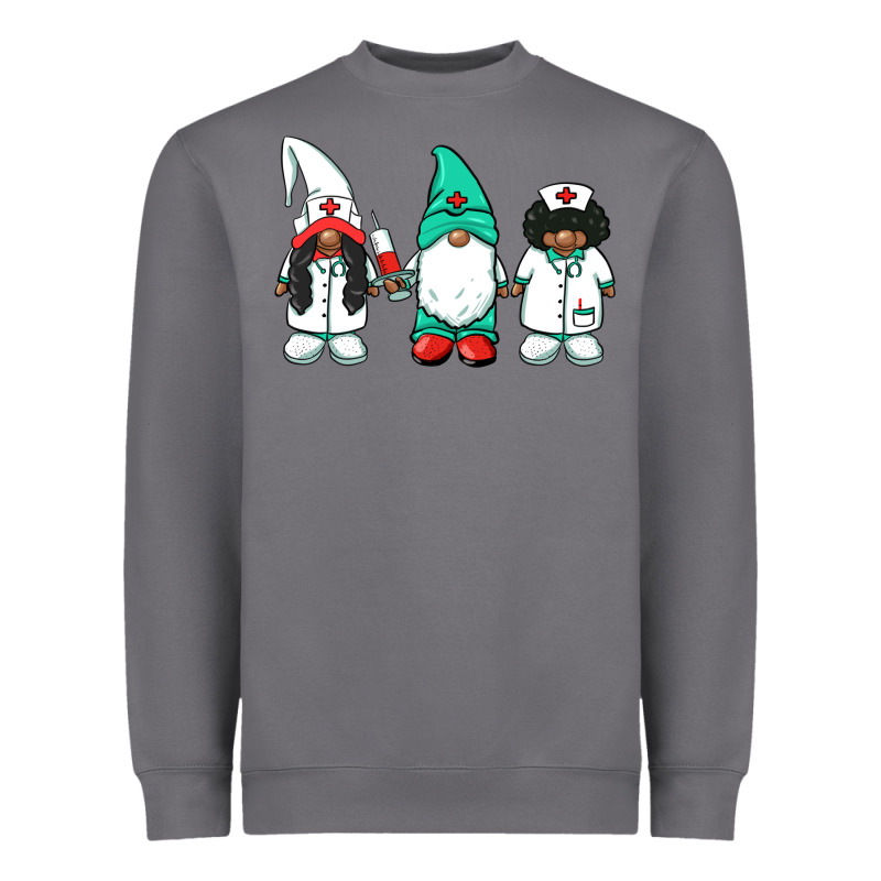 African American Nurse Gnomies Medical Gnomies Heavyweight Sweatshirt by BarkalooDesign | Teevron