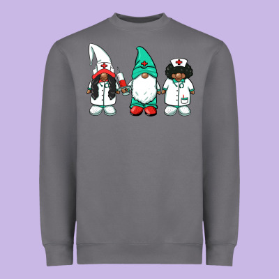 African American Nurse Gnomies Medical Gnomies Heavyweight Sweatshirt Designed By Barkaloodesign