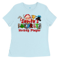 Santas Favorite Hockey Player Ladies Tee | Teevron
