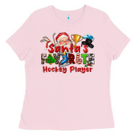 Bubblegum Pink santas favorite hockey player Ladies Tee - CowGirlArtShop