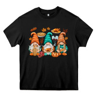 Black Thanksgiving gnomes Heavy Core Tee - NancyCooperArtShop
