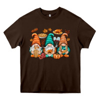 Chocolate Brown Thanksgiving gnomes Heavy Core Tee - NancyCooperArtShop