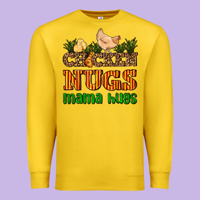 Chicken Nugs Mama Hugs Premium Sweatshirt Designed By Adodesignshop