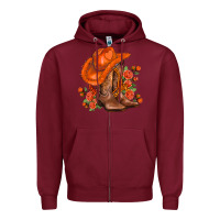 Burgundy orange  cowgirl  and roses Zipper Hoodie - AdoDesignShop