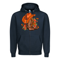 Navy orange  cowgirl  and roses Zipper Hoodie - AdoDesignShop