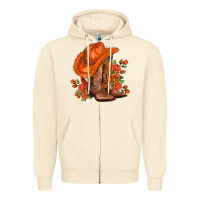 Sandshell orange  cowgirl  and roses Zipper Hoodie - AdoDesignShop