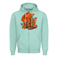 Seafoam orange  cowgirl  and roses Zipper Hoodie - AdoDesignShop