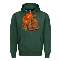Sports Green orange  cowgirl  and roses Zipper Hoodie - AdoDesignShop