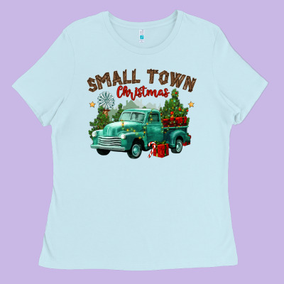 Small Town Christmas Ladies Tee Designed By Cowgirlartshop