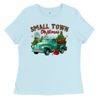 Baby Blue small town christmas Ladies Tee - CowGirlArtShop