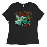 Black small town christmas Ladies Tee - CowGirlArtShop