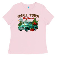 Bubblegum Pink small town christmas Ladies Tee - CowGirlArtShop