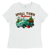 White small town christmas Ladies Tee - CowGirlArtShop