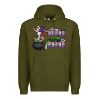 Army Green Hocus i Mean Pocus Premium Hoodie - CowhideDigitalArt