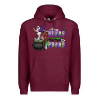 Burgundy Hocus i Mean Pocus Premium Hoodie - CowhideDigitalArt