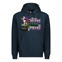 Navy Hocus i Mean Pocus Premium Hoodie - CowhideDigitalArt