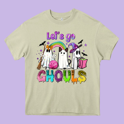 Let's Go Ghouls Heavy Core Tee Designed By Nancycooperartshop