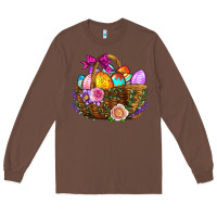 Chestnut Easter Eggs Hamper Long Sleeve Tee - BundleAndBundleShop