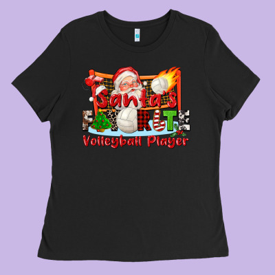 Santas Favorite Volleyball Player Ladies Tee Designed By Cowgirlartshop