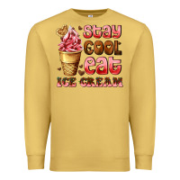 Antique Gold stay cool eat ice cream Premium Sweatshirt - AdoDesignShop