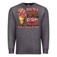 Charcoal Heather stay cool eat ice cream Premium Sweatshirt - AdoDesignShop