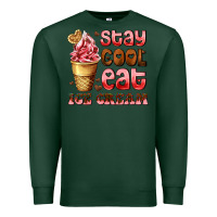 Sports Green stay cool eat ice cream Premium Sweatshirt - AdoDesignShop