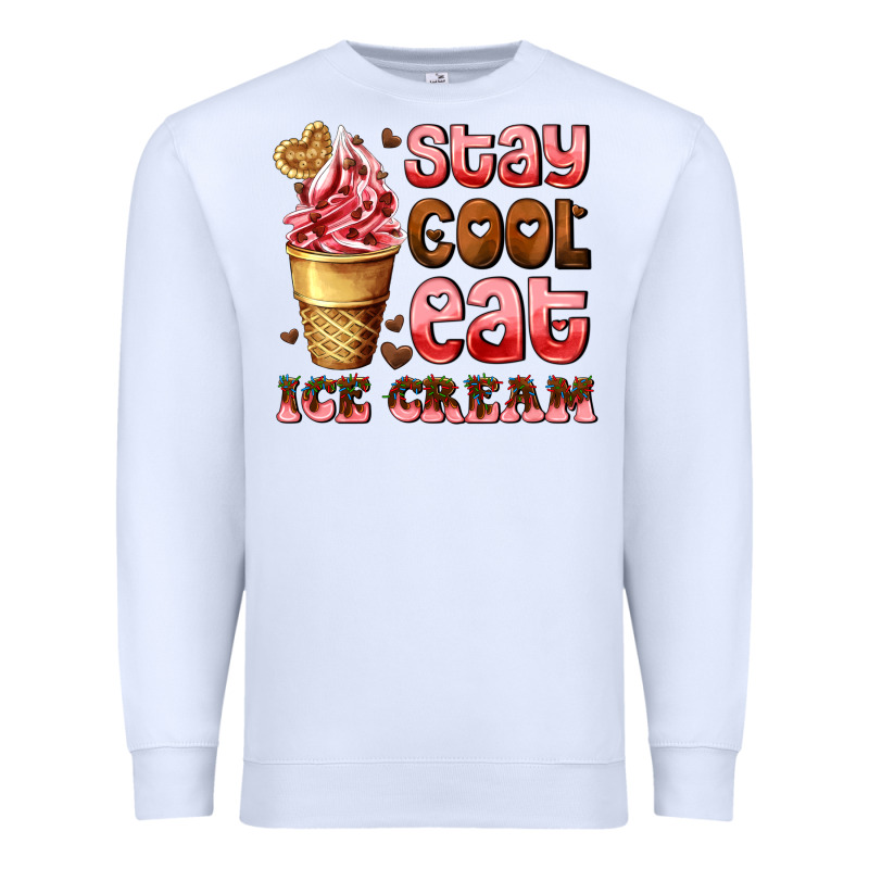 Stay Cool Eat Ice Cream Premium Sweatshirt by AdoDesignShop | Teevron