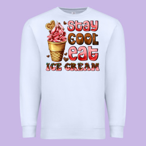 Stay Cool Eat Ice Cream Premium Sweatshirt Designed By Adodesignshop