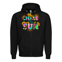 Black chase the sun Zipper Hoodie - AdoDesignShop