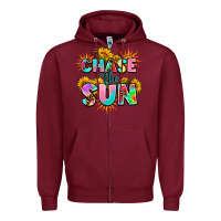 Burgundy chase the sun Zipper Hoodie - AdoDesignShop