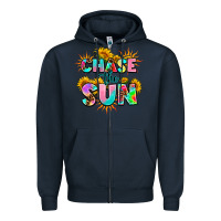 Navy chase the sun Zipper Hoodie - AdoDesignShop