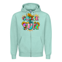 Seafoam chase the sun Zipper Hoodie - AdoDesignShop