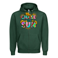 Sports Green chase the sun Zipper Hoodie - AdoDesignShop