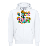 White chase the sun Zipper Hoodie - AdoDesignShop