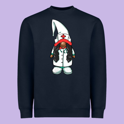 African American Nurse Gnome Heavyweight Sweatshirt Designed By Barkaloodesign