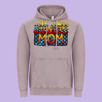 Hot Mess Mom Mother's Day Vintage Hoodie Designed By Fadigitalartstudio