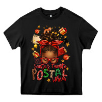 Black santas favorite postal worker afro messy bun Heavy Core Tee - texasbilliewilder