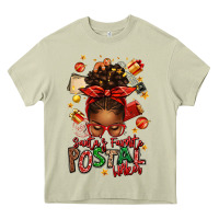 Mossy santas favorite postal worker afro messy bun Heavy Core Tee - texasbilliewilder