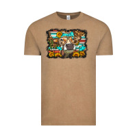 Vintage Coffee sunflower cow olivia Vintage Tee - OliviaCreatesArt