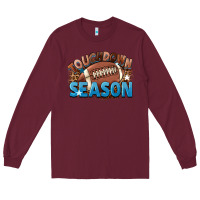 Burgundy touchdown season Long Sleeve Tee - FaDigitalArtStudio
