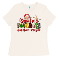 Santas Favorite Softball Player Ladies Tee | Teevron