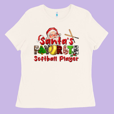 Santas Favorite Softball Player Ladies Tee Designed By Cowgirlartshop