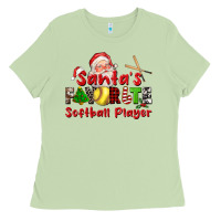 Matcha santas favorite softball player Ladies Tee - CowGirlArtShop