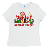 White santas favorite softball player Ladies Tee - CowGirlArtShop