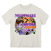 Cream Nightmare before the coffee halloween Heavy Core Tee - NancyCooperArtShop