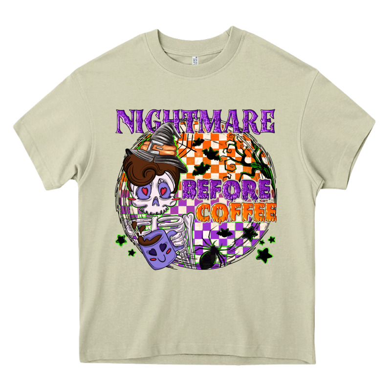 Nightmare Before The Coffee Halloween Heavy Core Tee by NancyCooperArtShop | Teevron