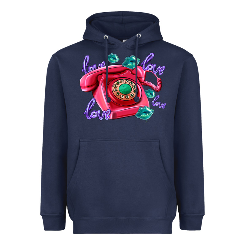 Love Balloons And Pink Valentines Telephone Heavyweight Hoodie by AdoDesignShop | Teevron